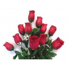 Rose Bud Bush 12 Artificial Silk Flowers 20" Bouquet 3974   192529834005
